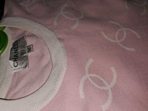 Chanel Pink Graphic T-Shirt Dress