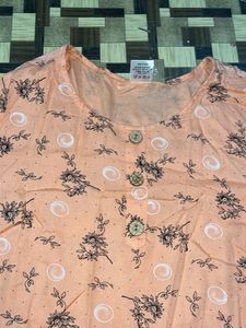 Peach Floral Print Lounge Dress
