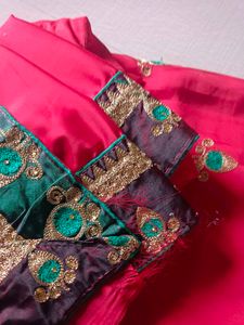 polycell red colour beautiful saree