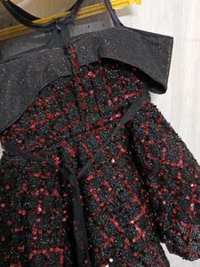 Beautiful Black. Partywear Frock For 1_2 Year Girl