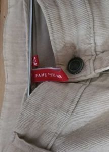 Beige Casual Corduroy Pants