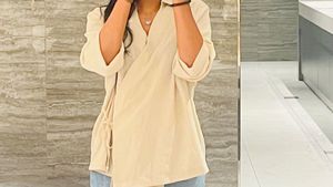 Beige Wrap Top