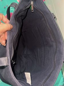 (BAGS TO DONATE) Floral Print DARK BLUE Tote Bag