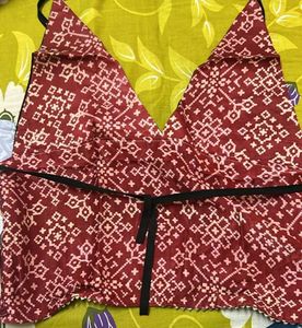 Patterned Halter Top(Y2K)