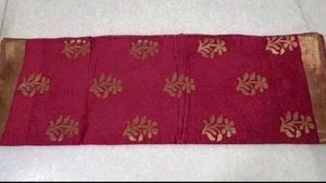 Pink &amp; Gold Floral Print Saree