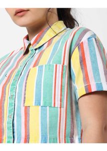 Only Multicoloured Cropped Shirt Top
