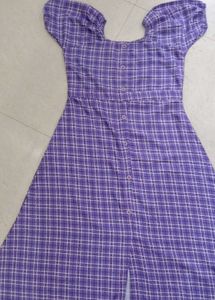 Vintage Plaid Puff Sleeve Dress