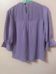 Lavender Top With Beaded Details On Neckline