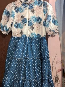 Cotton  Blue Colour  Frock  New One