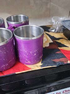 Set of 4 Purple Mugs