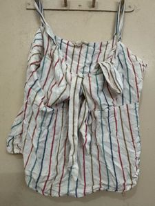 Striped Tie-Front Tank Top