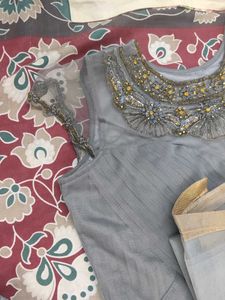 Elegant Grey Ethnic Gown