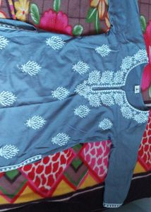 Chikan Embroidered Beatuiful Short Kurta 😇♡☆