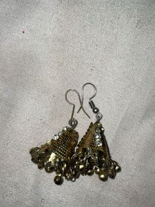 Golden Jhumka Earrings