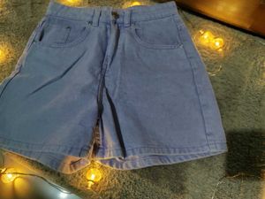 washed Lavender Denim Shorts