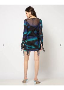 Blue Tie-Dye Mini Dress