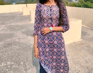 Blue Printed Kurta