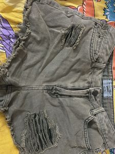 Distressed Denim Shorts