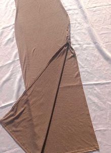 Brand New (Newme) Solid Slit Ribbed Dress
