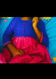 Pink and Blue Frock Dress