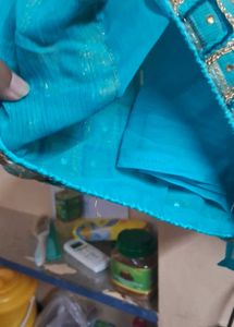 Sky Blue Color Soft Saree With Blouse