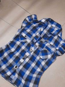 Blue Plaid Short Sleeve Shirt
