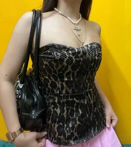 Leopard Print Corset Top