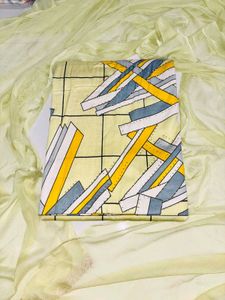 Yellow Printed dress material
