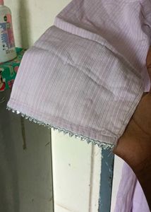 Straight Lavendar Kurti With Silver Borders