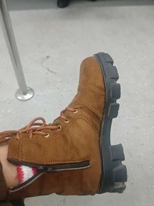 Brown Lace-Up Ankle Boots