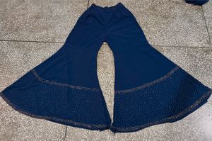 Elegant Blue Ethnic Gown Shrara Fancy Dress