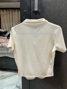 Studiofit Cream Polo T-Shirt
