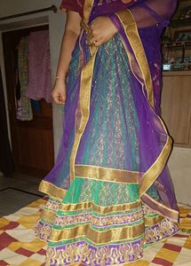 Party Wear Lehanga Chunni With Stitched Blo
