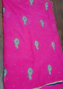New embroidery Jari work saree
