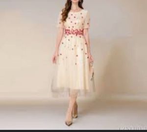 Elegant Ivory Tulle Dress New Red Cream