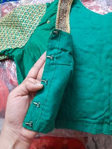 Aari Blouse with Embellished Sleeves