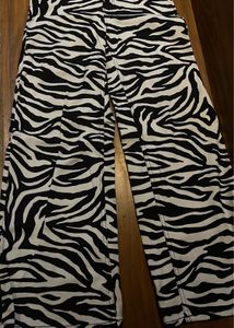 Zebra Print Wide Leg Pants