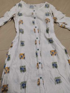 Printed White Kurta