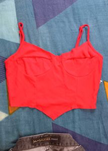 Red Tank &amp; Dark Wash Jeans Set