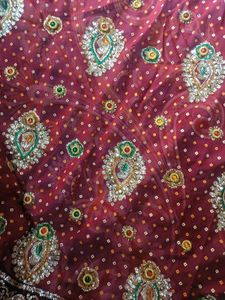 Red &amp; Gold Dupatta Fabric