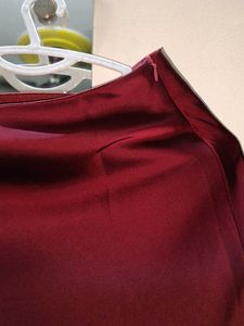 Burgundy Midi Skirt