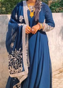 Elegant Blue Ethnic Gown