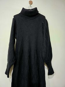 Black Turtleneck Knit Dress