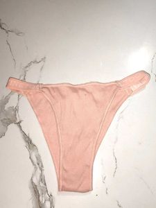 Peach Ribbed Thong