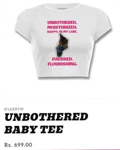 Trendy 'Unbothered' Baby Tee (XS)