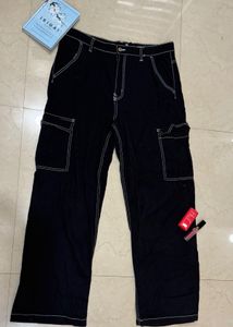 H&M Black Denim Cargos