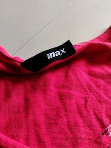 Embroidered Coral Red Boho Top