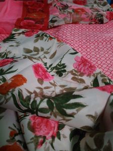 Floral Crepe Dress Material