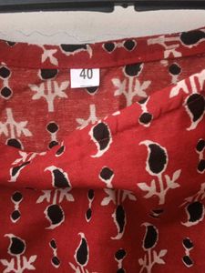 Red Printed Sleeveless Top