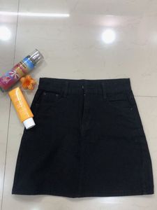 Black Denim Skirt